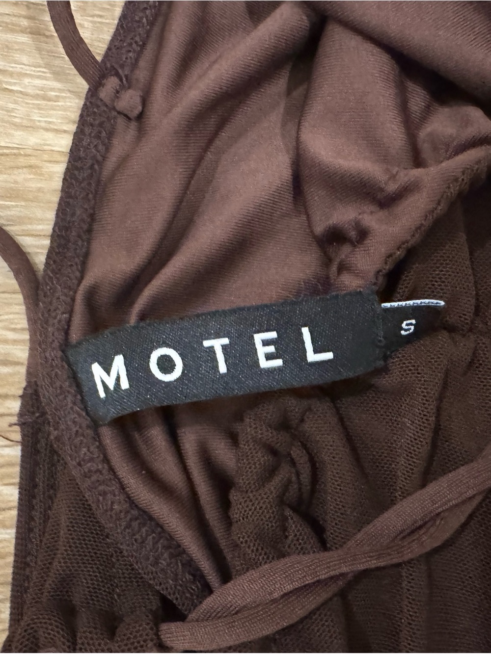 Motel Rocks Brown Ruched Keyhole Mini Dress - Picture 3 of 3
